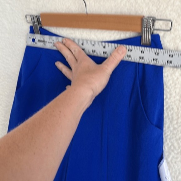 Dress the Population Pants Womens XXS‎ Blue Ashton Wide Leg Split Hem - Picture 6 of 13